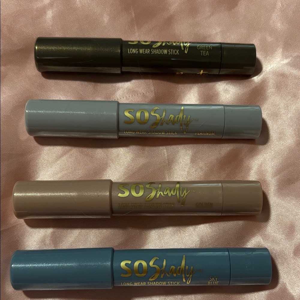 Belle Beauty Long Wear Shadow Sticks — Green, Platinum, Golden & Sky Blue Shades